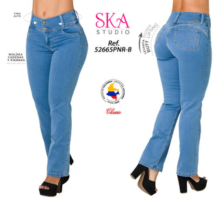 Jeans Classico Levantacola 52665PNR-B - Azul Medio