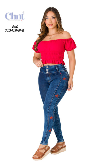 Jean Levanta Cola Skinny CHNT 71341PAP-B - Azul Oscuro
