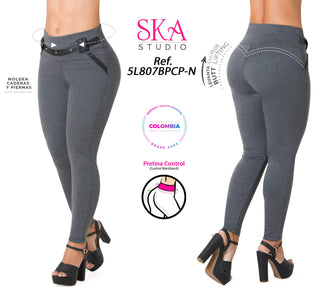 Leggings levanta cola ska 5L807BPCP-N - Gris