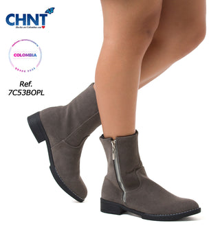 Botas Tacón Bajo  Con Ajuste Lateral 7C53BOPL - Gris