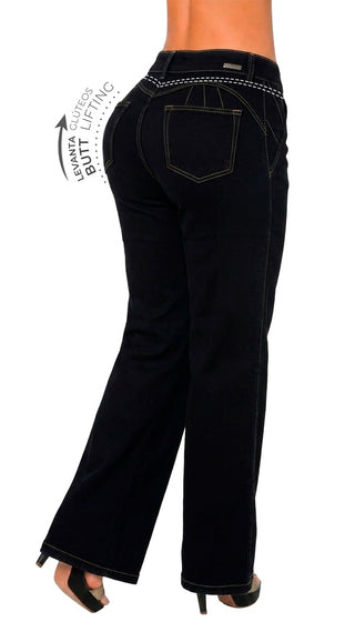 Jeans Basico Bota Recta 52776PDR-B - Negro