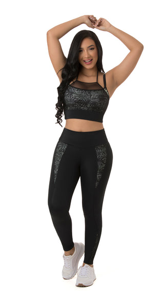Conjunto Leggings LevantaCola Faja Interna 4L570LPCP-N - Negro