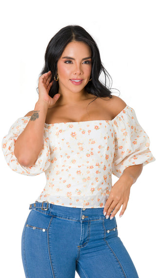 Blusa Cuello Cuadrado 4B6112B - Estampado