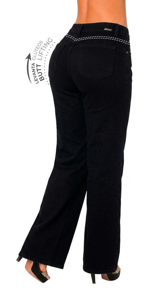 Jeans Clasico Bota Recta 52774PDR-B - Negro