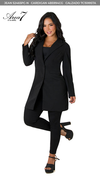 Cardigan Con Ajustes 4B5994CG - Negro