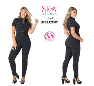 Enterizo en Jean manga Corta 5V6832EMX - Negro