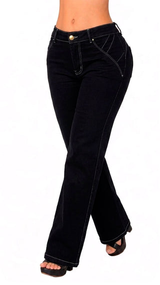 Jeans Basico Bota Recta 52776PDR-B - Negro