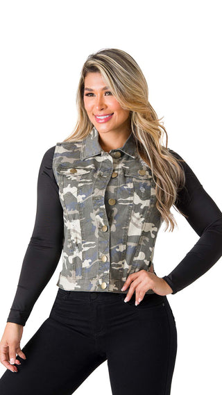 Camo Print Chaleco 7B6509CL - Estampado