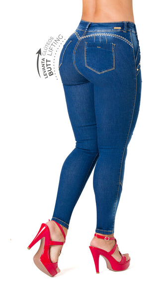 Jean Rasgado Push – Up 40728DPDP-B - Azul Oscuro