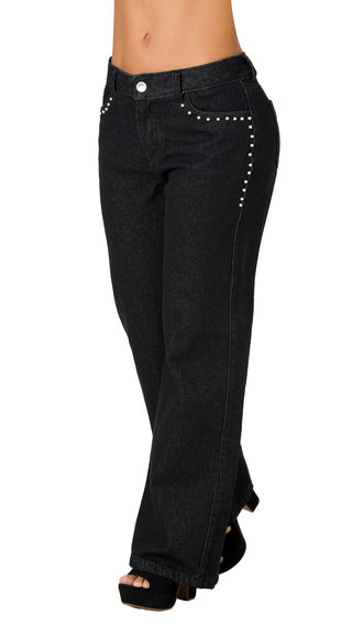 Jeans Rigido Bota Recta 52754PDR-B	 - Negro