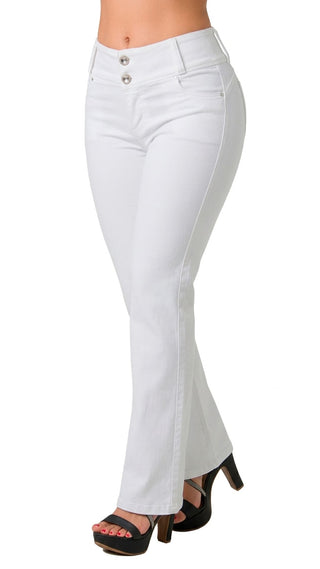 Jeans Clasico Bota Recta 52781PNR-B - Blanco