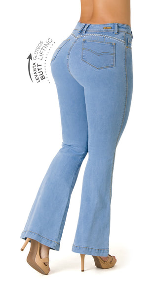 Ivory Jean Levanta Cola Campana Tiro Alto 71062PDC-B - Azul Claro