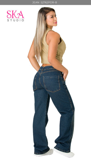 Jeans rigido Levantacola  52762PDR-B	 - Azul Oscuro