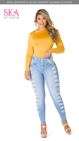 Blusa Manga Larga Casual 5B6487B - Mostaza