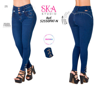 Jean Levanta Cola Skinny Ska  52550PAT-N - Azul Oscuro