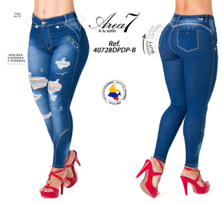 Jean Rasgado Push – Up 40728DPDP-B - Azul Oscuro