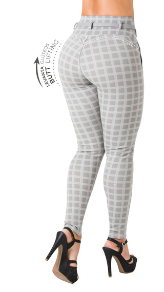 Legging Control Abdomen y Cuadros 4L939BPCT-N - Estampado