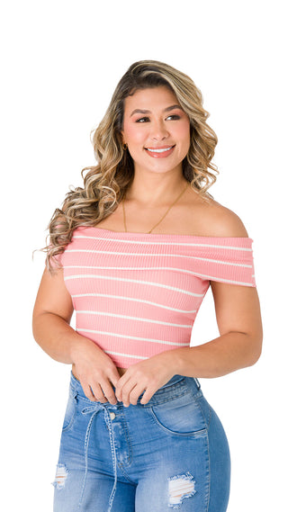Blusa Cuellos Bardot 4B6388B - Rosado