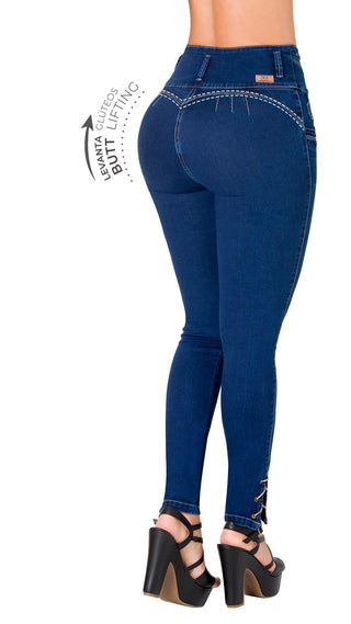 Jean Levanta Cola Skinny Ska  52550PAT-N - Azul Oscuro