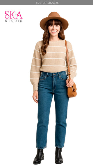 Sueter Cuello Redondo 5B7072S	 - Camel