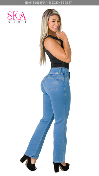 Jeans Classico Levantacola 52665PNR-B - Azul Medio