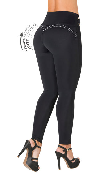 Legging faja interna cierre frontal Area7 4L924BPCT-N - Negro