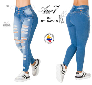 Jean LevantaCola Skinny Destroyed Area7 40711DPAP-N - Azul Medio
