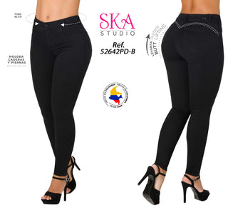 Jeans Clasico Levantacola 52642PD-B - Negro