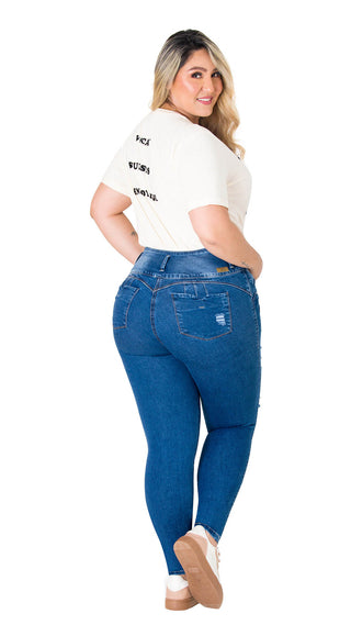 Jean Levanta Cola Skinny Ska  52553DPAP-B - Azul Medio