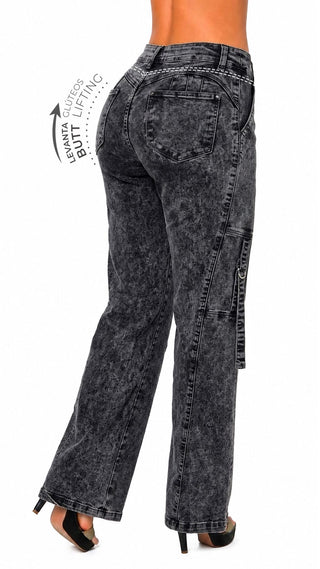 Jeans Moda Bota Recta 52777PDR-B - Gris