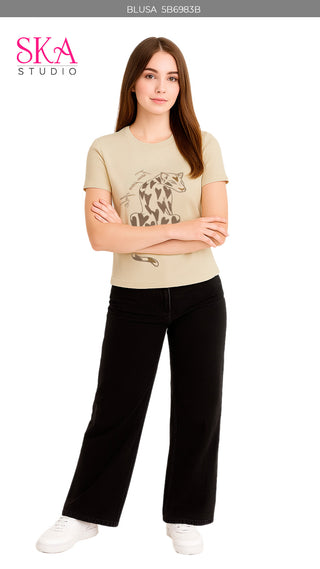 Blusa Manga Corta 5B6983B	 - Khaki