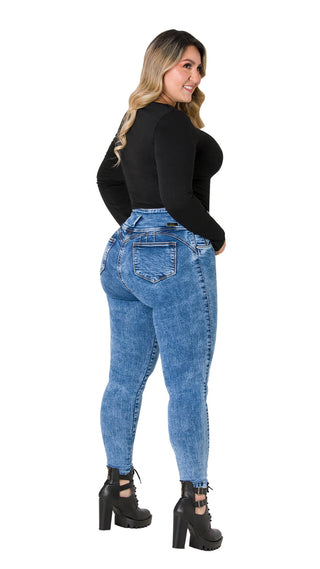 Jeans levanta cola tobillero Ska 52493PAT-B - Azul Medio