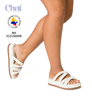 Sandalia Con Taches 7C2150SPB - Blanco