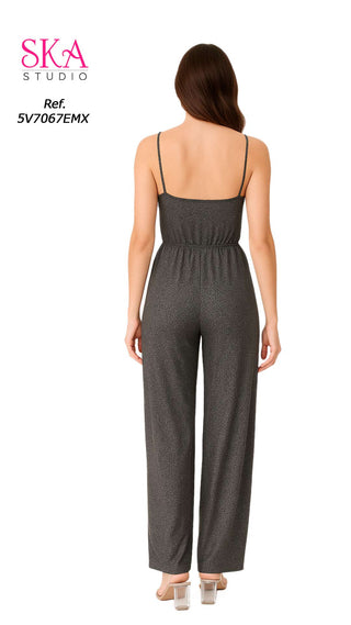 Enterizo Cuello Drapeado 5V7067EMX - Negro