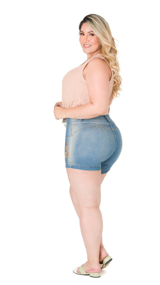 Short Levanta Cola Secret Love 21408DSHPA-N - Azul Medio