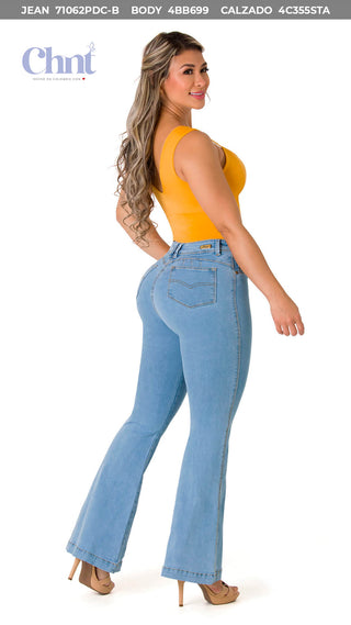 Ivory Jean Levanta Cola Campana Tiro Alto 71062PDC-B - Azul Claro