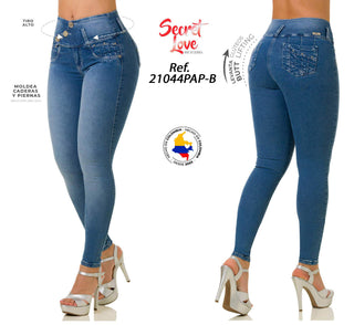 Florance Jeans Levantacola Bota Skinny 21044PAP-B - Azul Medio
