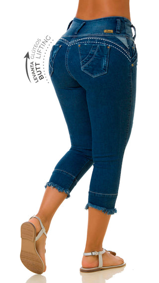 Macy Capris Levantacola Pretina Ancha 70988DCAPA-B - Azul Oscuro