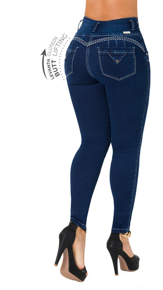 Jean LevantaCola Skinny Secret Love  21457PAT-B - Azul Oscuro