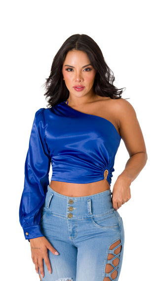 One Shoulder Top 2B6503B - Azul
