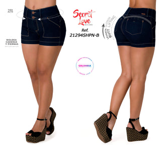 Jennica Short Levantacola Tiro Medio 21294SHPN-B - Azul Oscuro