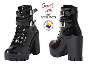 Combat Boots en Charol 2C2081BOTA - Negro