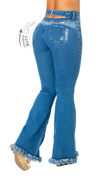 Harmon Jeans Levantacola Bota Campana 40486DPAC-B - Azul Medio