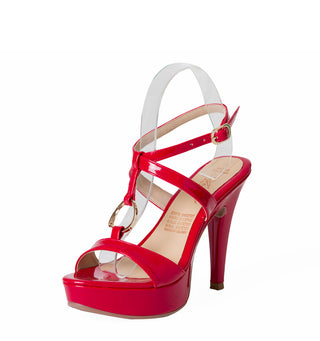 Sandalia Tacón Cono y Correa 4C2037STA - Rojo