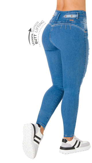 Jean LevantaCola Skinny Destroyed Area7 40711DPAP-N - Azul Medio