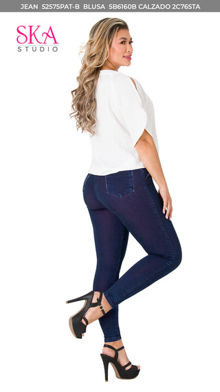 Jean Levanta Cola Skinny Ska 52573PDP-B - Azul Oscuro