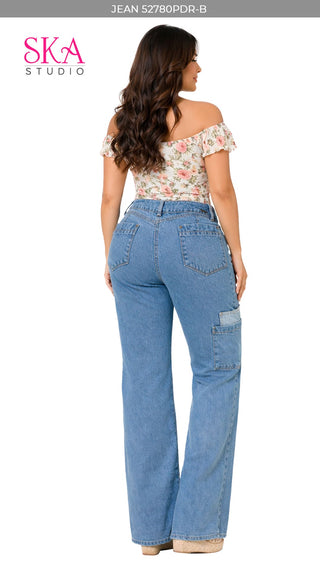 Jeans Rigido Bota Recta 52780PDR-B - Azul