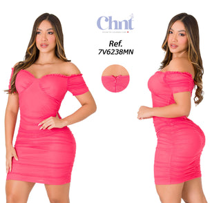Vestido Mini Drapeado 7V6238MN - Rosado