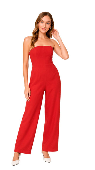 Enterizo Strapless 5V7074EMX - Rojo