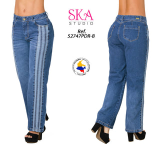 Jeans Rigido Bota Recta 52747PDR-B - Azul